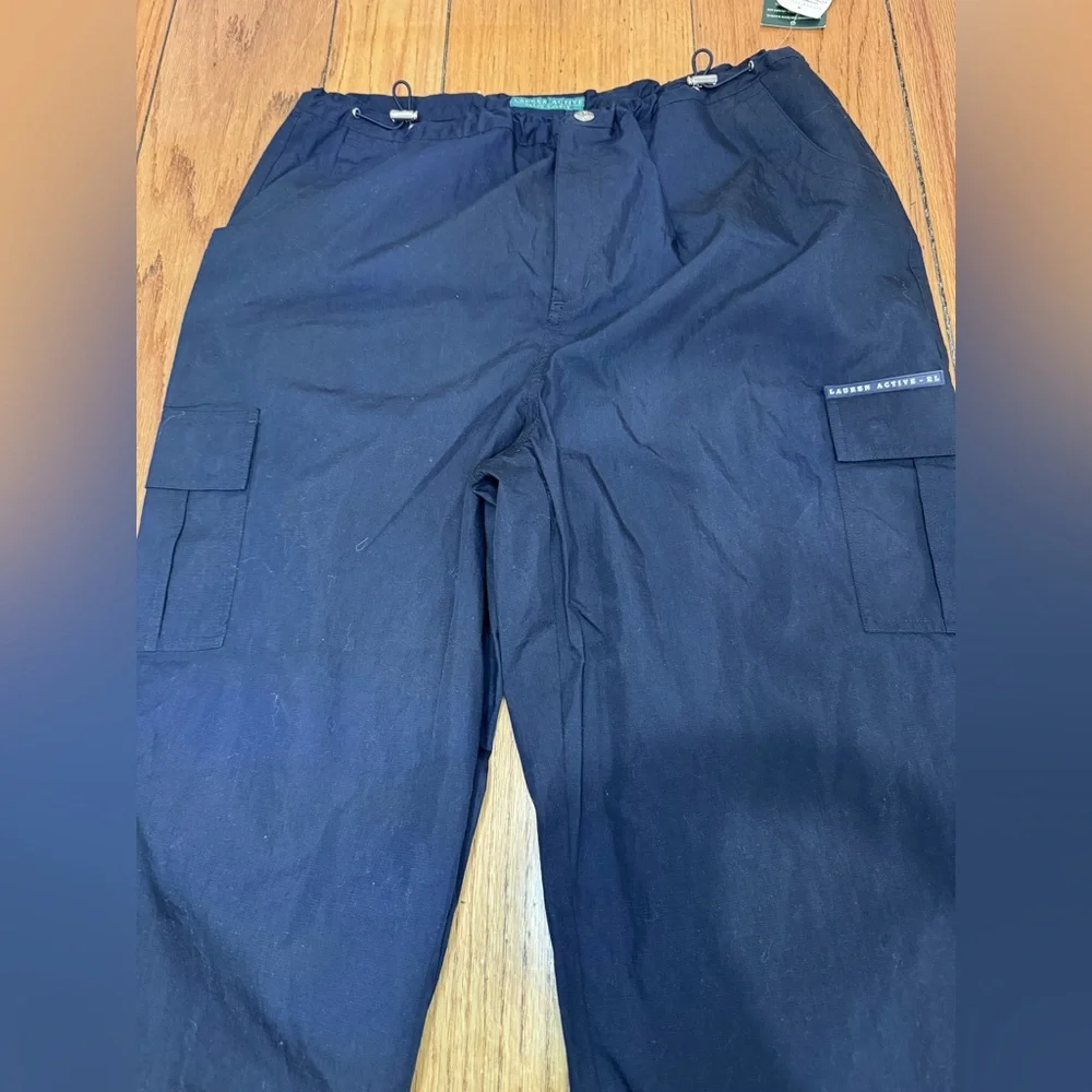 Ralph Lauren Wimbledon Navy Cargo Pants Women 12 NWT Sport Luxury Ankle Zip - Picture 3 of 6